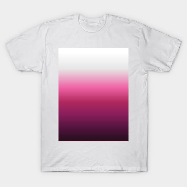 preppy Chic  magenta gradient Ombre white pink burgundy T-Shirt by Tina